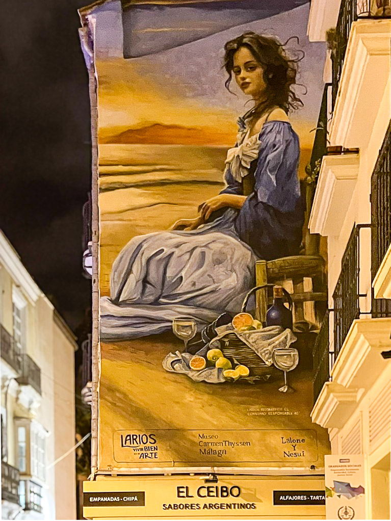 “Días de verano” mural by Lalone and Nesui in Málaga’s historic centre