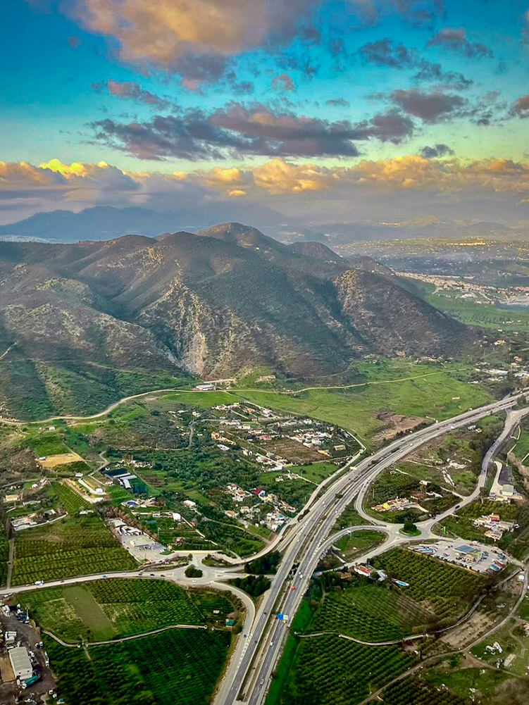Vista aérea del Parque Natural de los Montes de Málaga