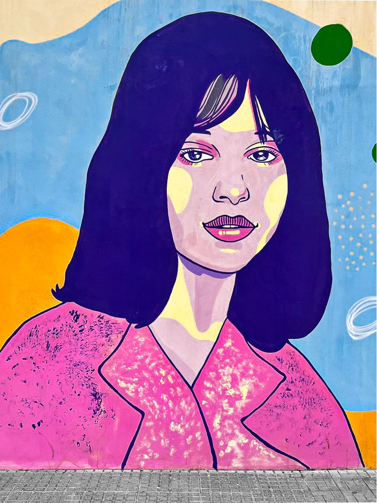 Pepa Flores mural, part of the Miguel de Cervantes School murals in Olletas neighbourhood in Málaga