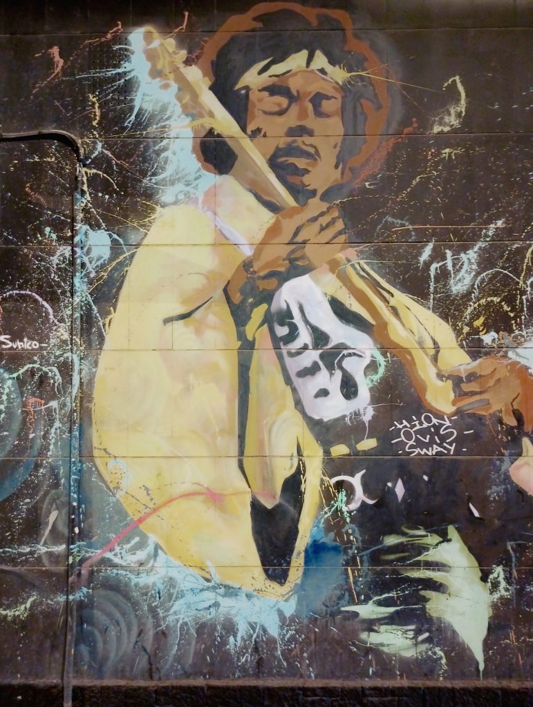 Jimi Hendrix mural by Diana Súnico on Calle Cuarteles in Málaga’s Perchel Sur neighbourhood