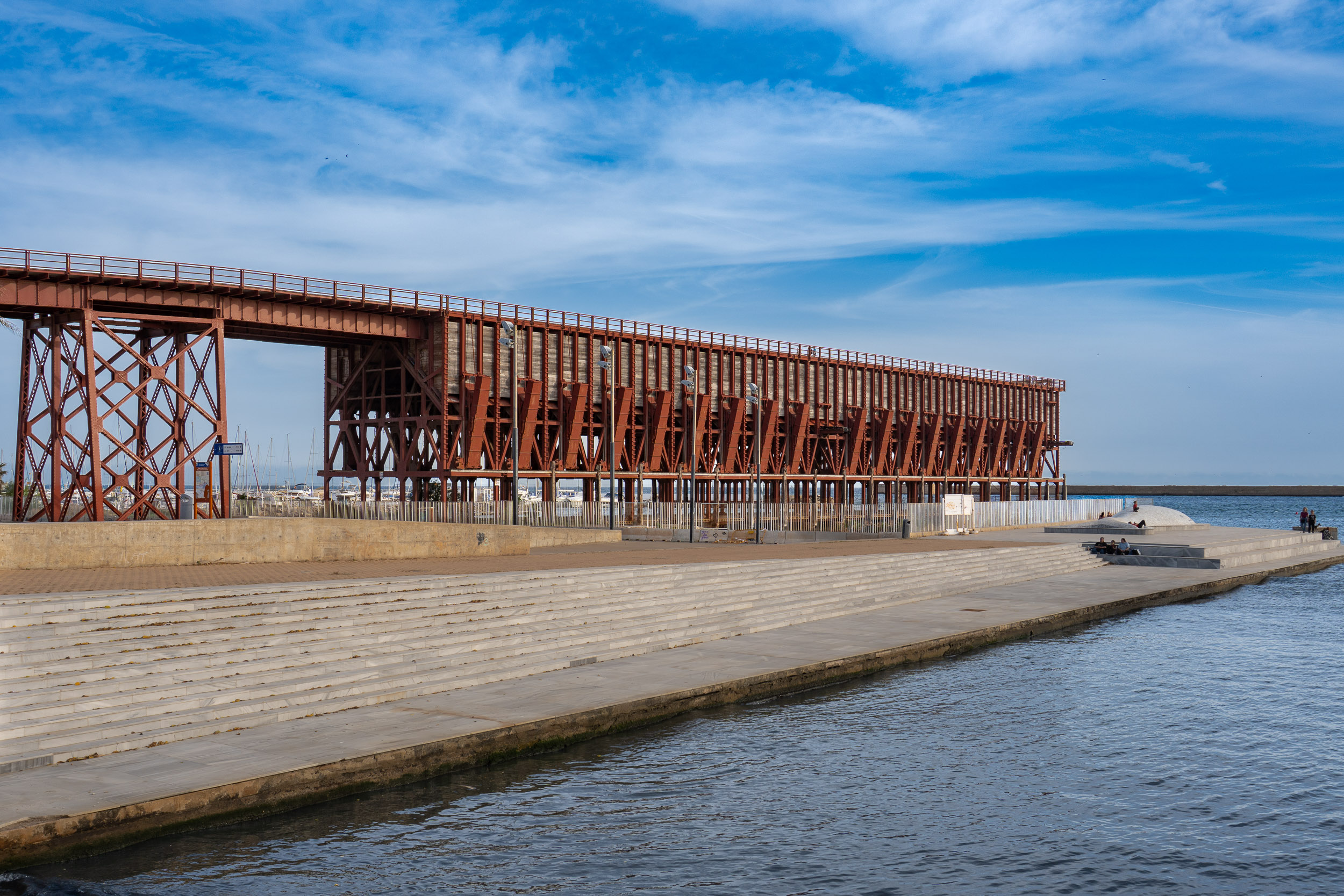 English Cable structure (“Cable Inglés”) in the Port of Almería, near Playa de las Almadrabillas