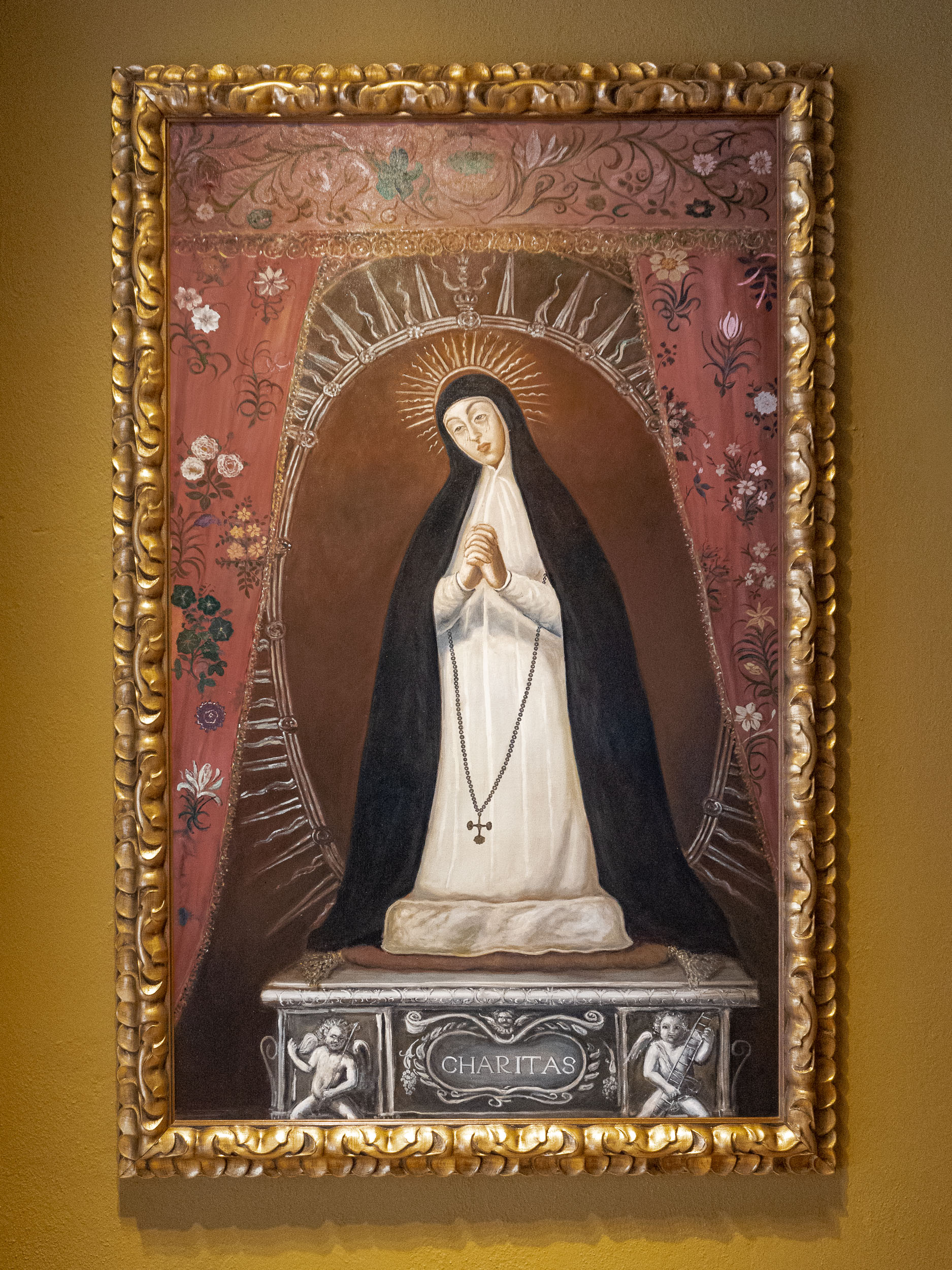 Painting from the Spanish colonial school depicting Our Lady of Solitude, located in Hotel Palacio de Santa Paula on the Gran Vía de Colón in Granada