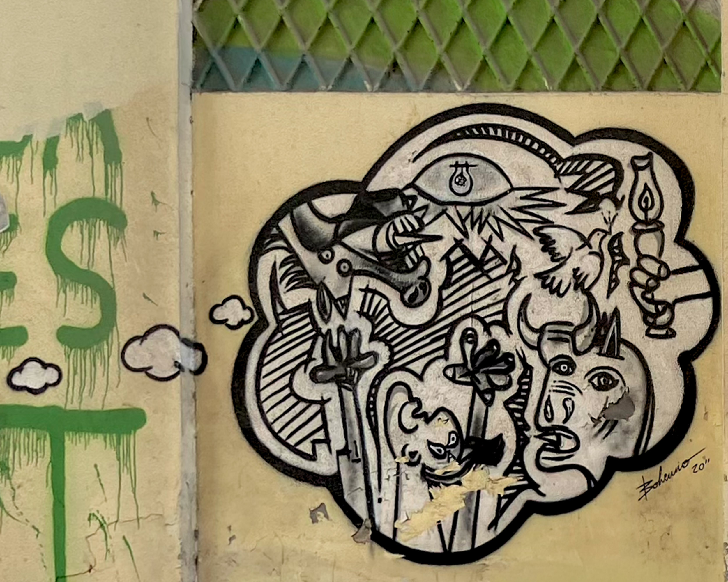 Mural based on Picasso's "Guernica" by Bohemio