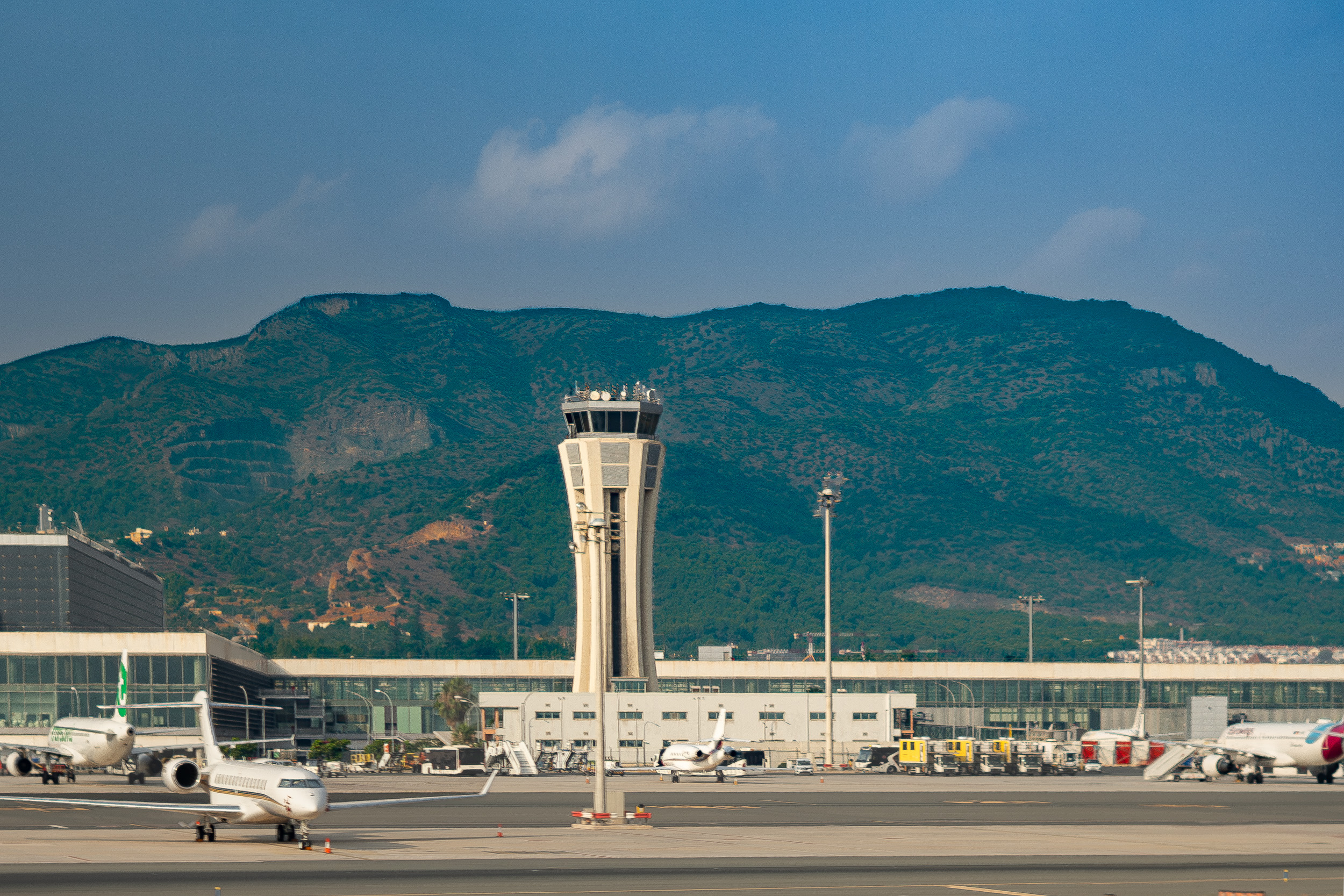 Runway at Málaga-Costa del Sol Airport with the Sierra de Mijas in the background