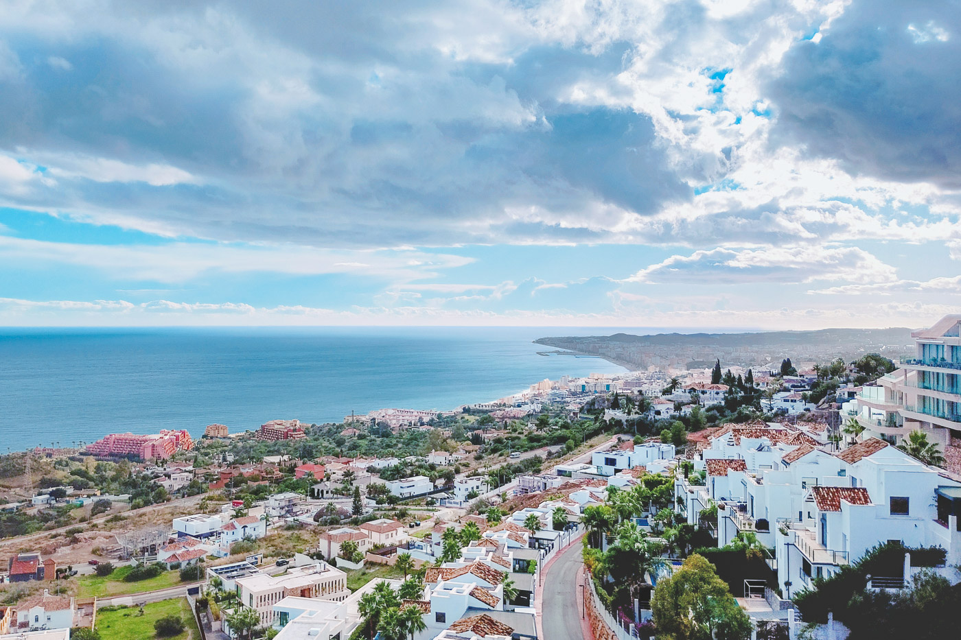 Benalmádena hillside view from the Mirador de Orión viewpoint on Camino a Fuengirola