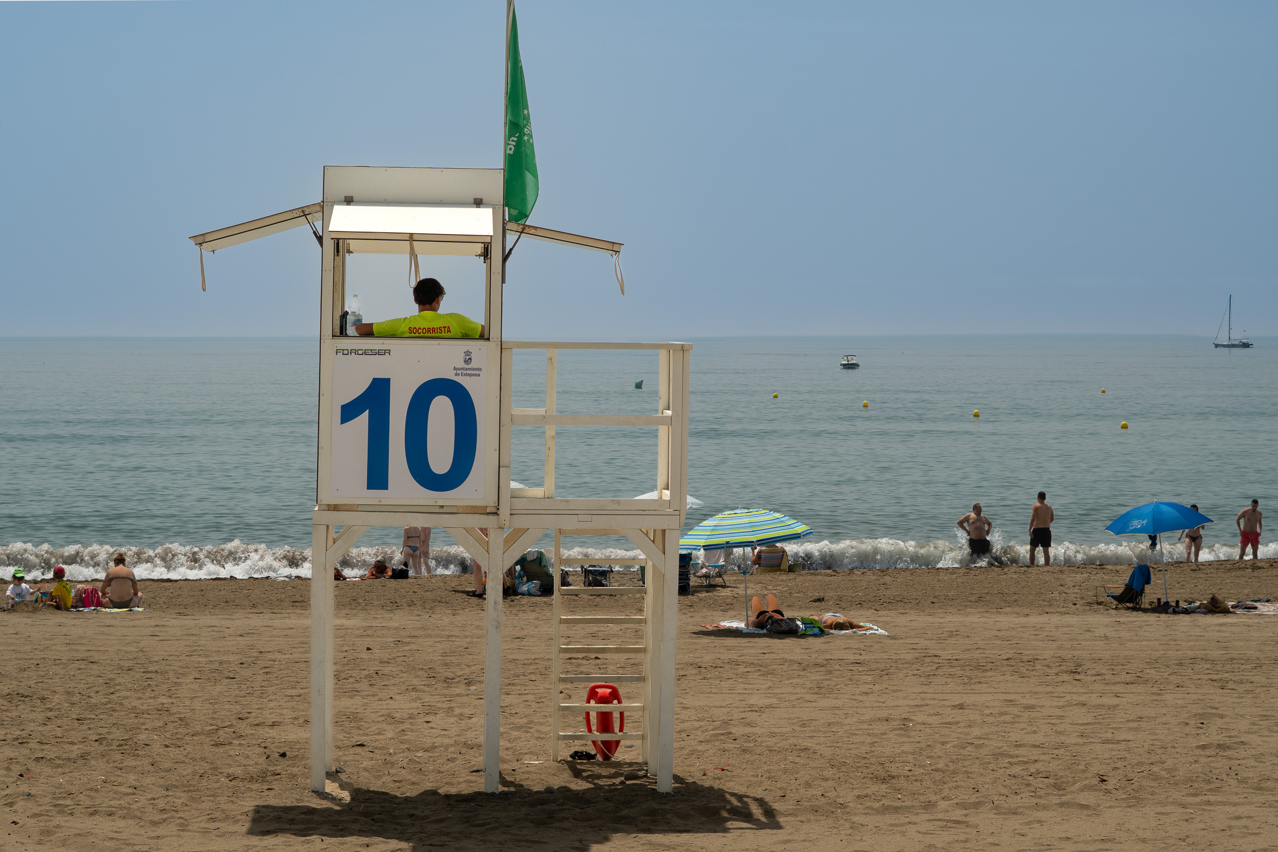 Lifeguard station on La Rada Beach in Estepona