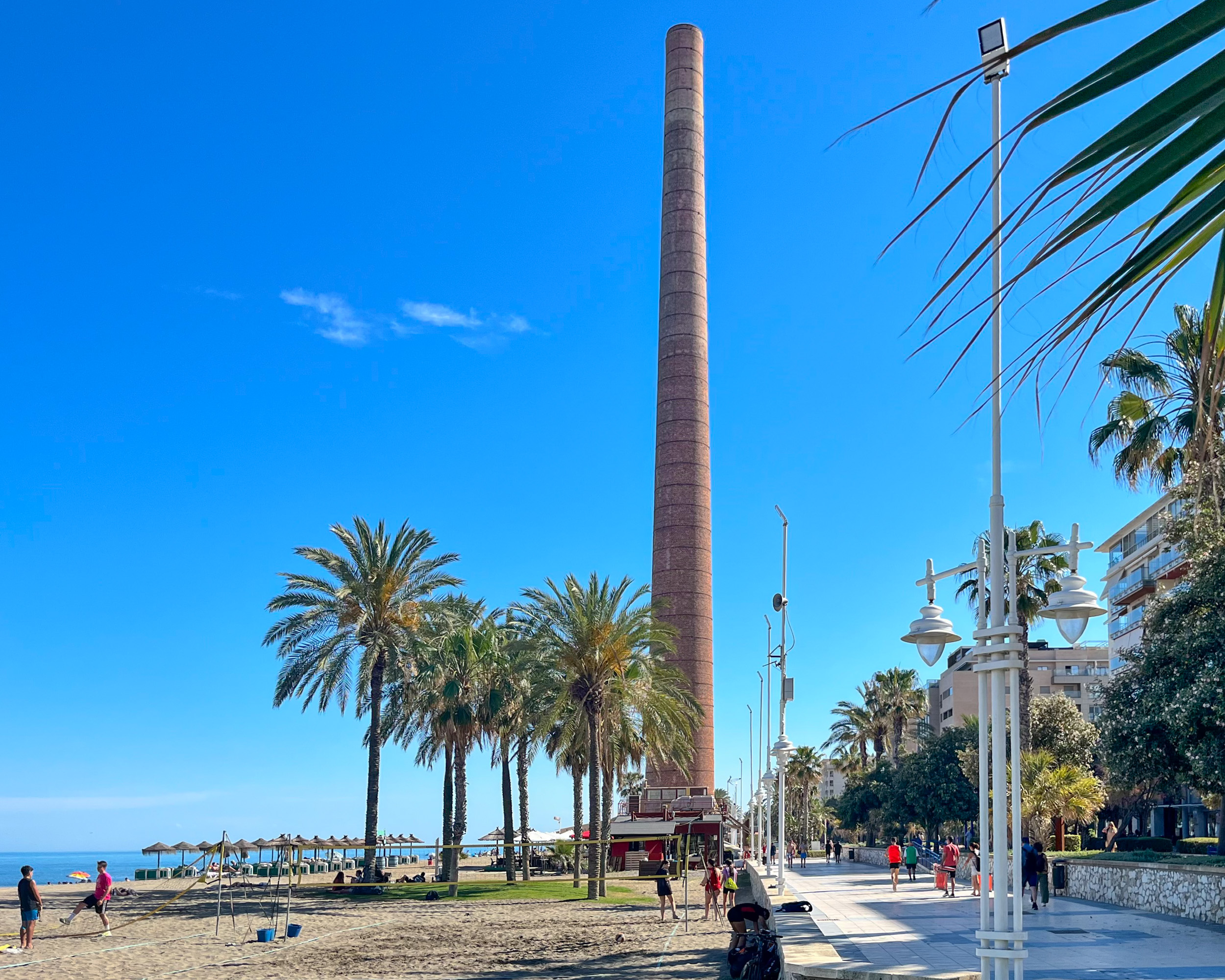 Chimenea de los Guindos next to San Andrés Beach in the Huelin neighbourhood in Málaga