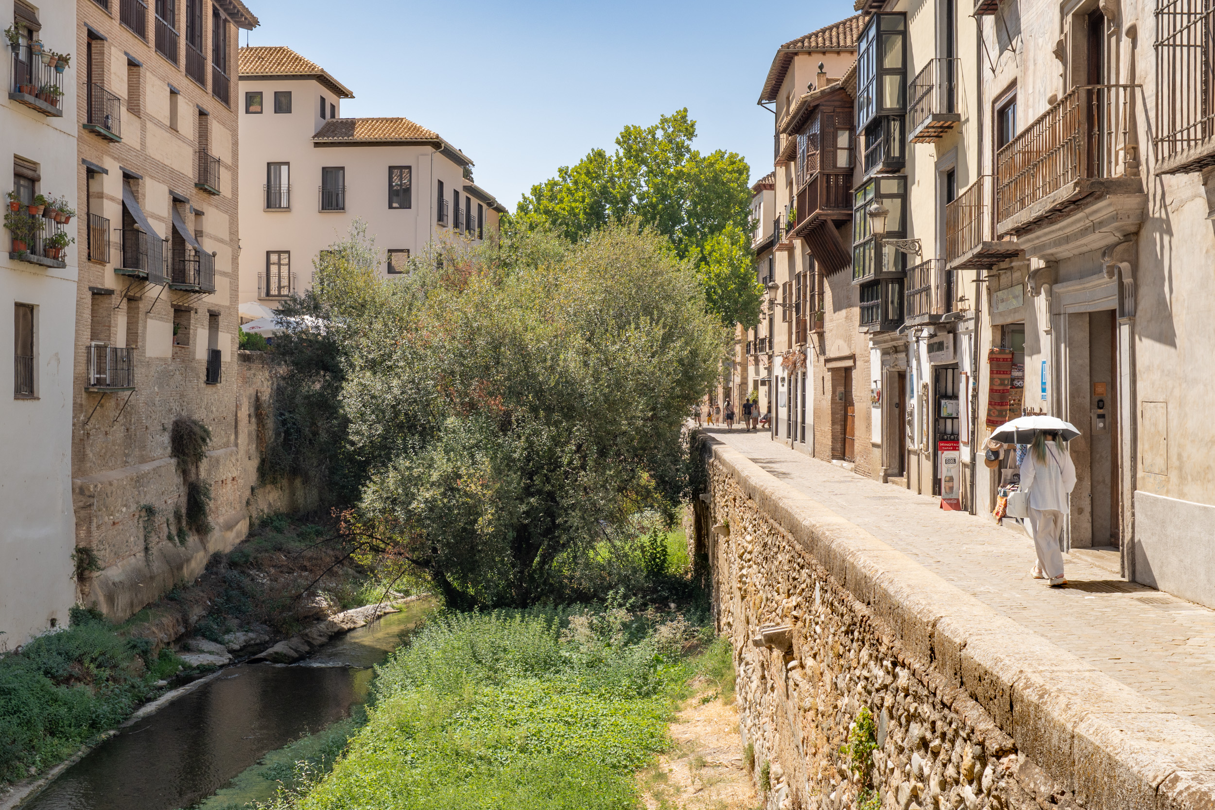 La Carrera del Darro, in Granada's Albaicín neighbourhood, along the Darro River